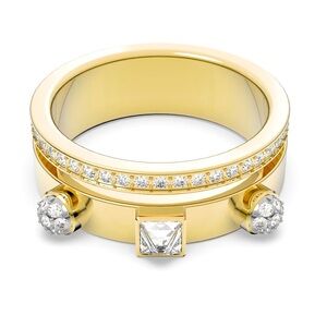 Swarovski Thrilling Ring Gold-Tone Crystal Band Size 52 (5.75) NWT